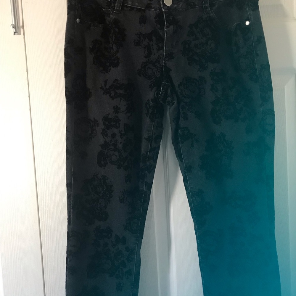 Decree Black and Velvet like denim Jeans